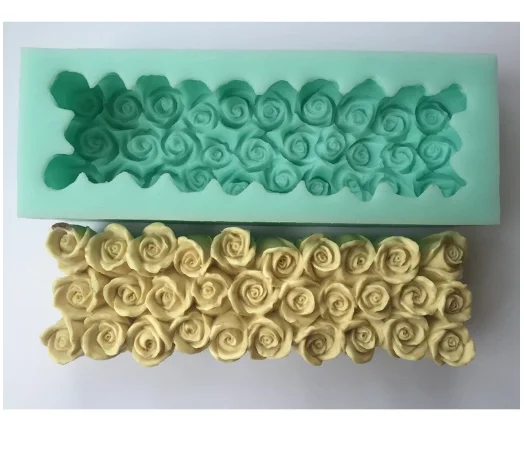 

Rose Forms For Soap Mold Handmade 3D Candles Pine Silicone Fondant Cake DIY Mould Christmas Wax Handmade Craft Household