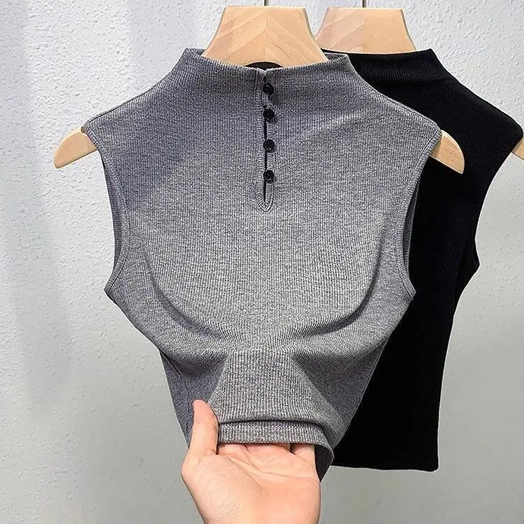 

plus Size Modal High Ne Svel Vest Women's Faion Summer Slimming Top Outdoor Wear T-irt Base irt Korean Sle Sl...