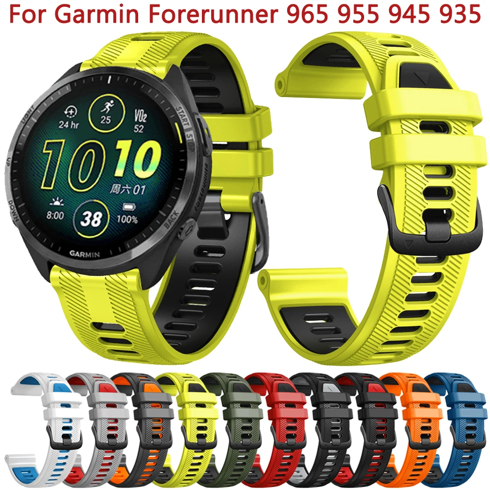 สำหรับ Garmin Forerunner 965 955 945 935ทางการสายซิลิโคนเดิมเปลี่ยนสายรัดนาฬิกาข้อมือแบบสวมเร็วสายรัดข้อมือ