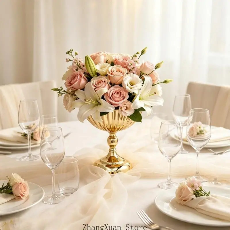 Blumen-Mittelstücke, Metallsockel, Urnenvase für Hochzeits- und Heimtischdekorationen, 3 x – Detail 10