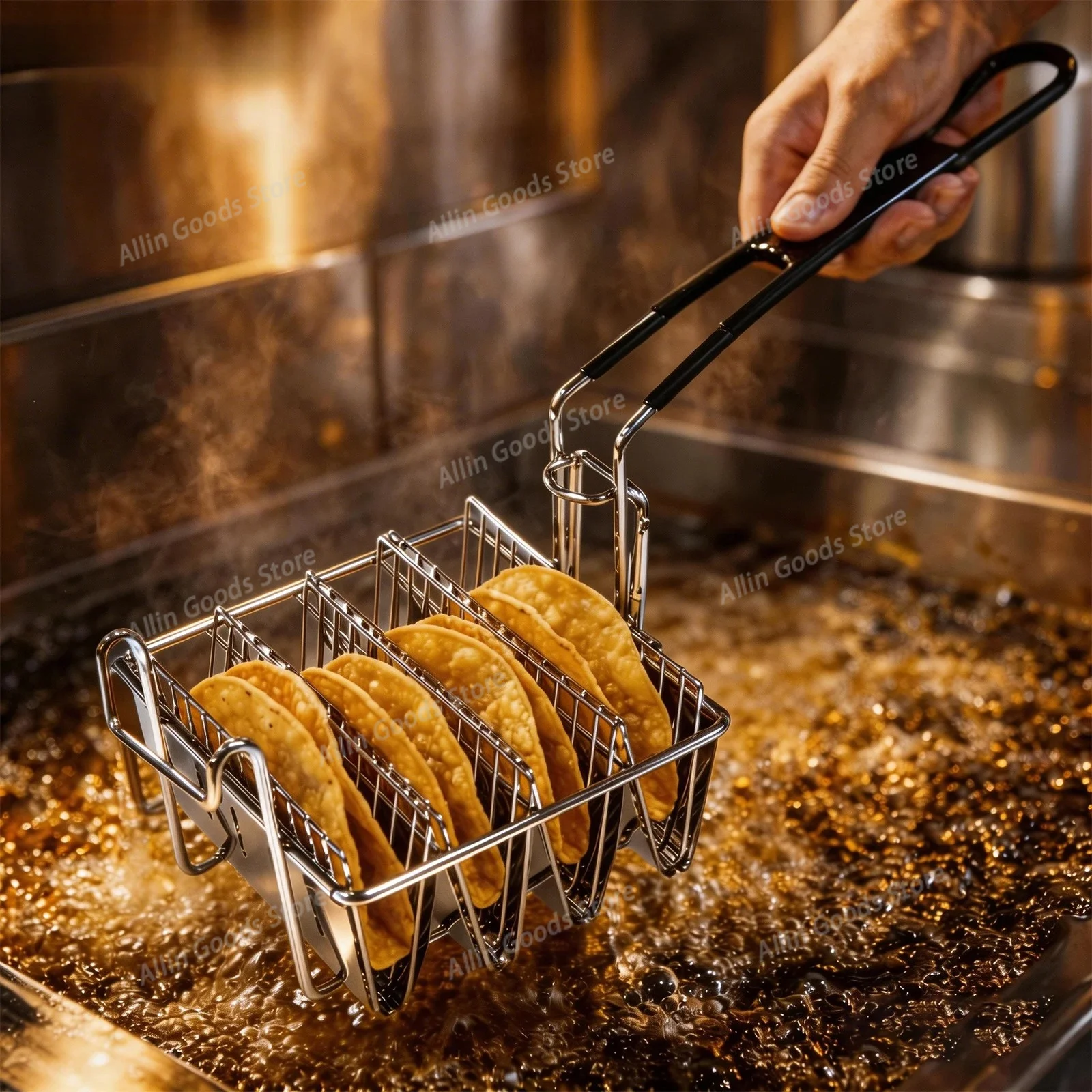 Commercial Taco Fryer Basket 4/6/8 Shells Stainless Steel Taco Shell Maker Mold Deep Frying Basket Cesta Freidora Kitchen Tool