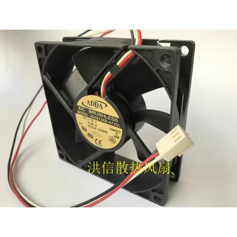Original New Cooler Fan for ADDA AD0812XB-A73GL DC12V 0.55A 3-wire 8CM 8025 80 * 80 * 25MM