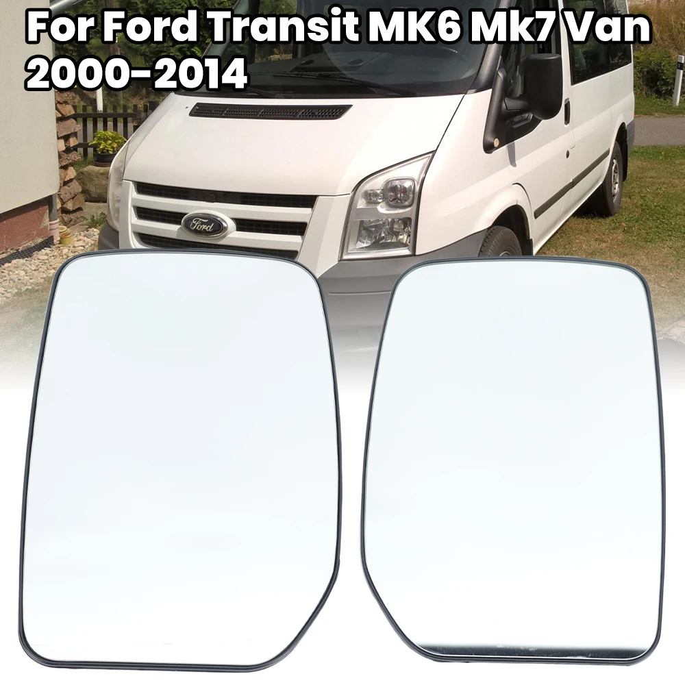 Door Mirror Glass Lens For Ford Transit MK6 Mk7 Van 2000-2014 Without Heated With Bottom Support Side Mirror Lens Accessories