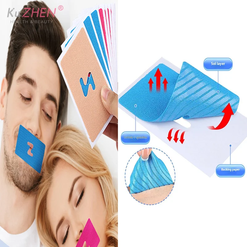 10Pcs Anti Snoring Sleep Mouth Tape Best Breathing Nasal Strips Medical Grade Improved Sleeping Keep Mouth Close Prevent Snoring