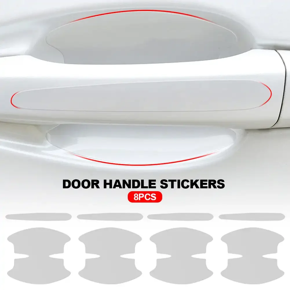 

8Pcs TPU Car Door Bowl Sticker Clear Door Bowl Handle Protection Sticker Paint Surface Film Anti-scratch Car Accessories