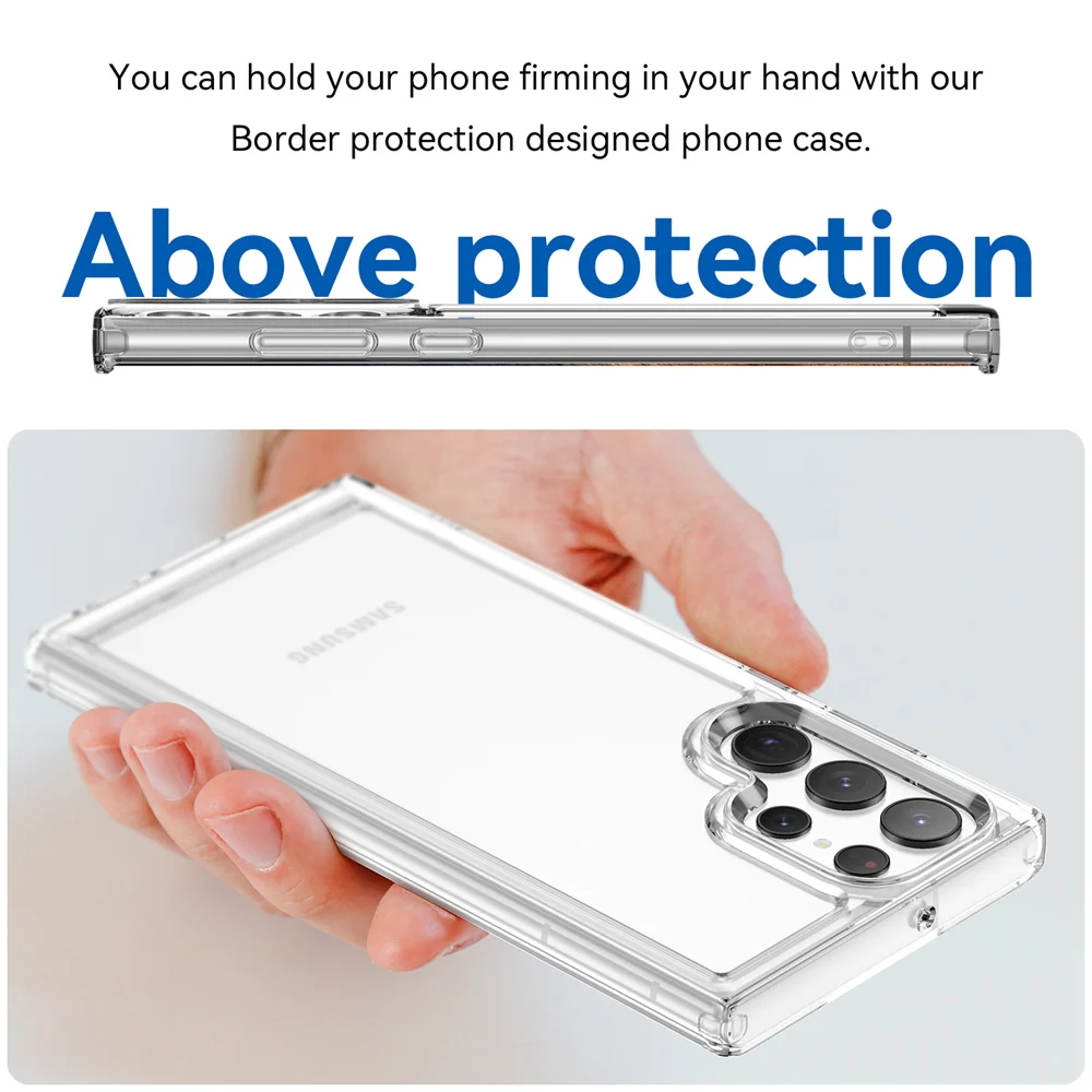 KEYSION Transparent Shockproof Case for Samsung S24 Ultra 5G S24+ Plus S23 FE 5G Clear Soft TPU Silicone Cover for Galaxy A25 5G