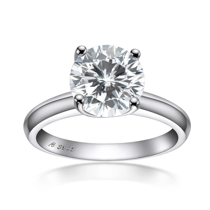 Iogou Moissanite Diamante Solitaire Anéis De Casamento para As Mulheres, 3.0 Quilates, Cor D, 100% 925 Sterling Silver, Jóias de Noivado de Luxo