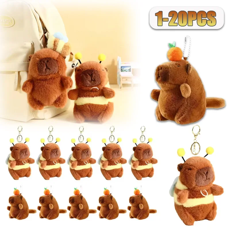 Śliczny machający ogon kapibara wisiorek kapibara rysunek Jitterbug skrzydła pszczoła woda delfin brelok pluszowa lalka torba wiszące ozdoby
