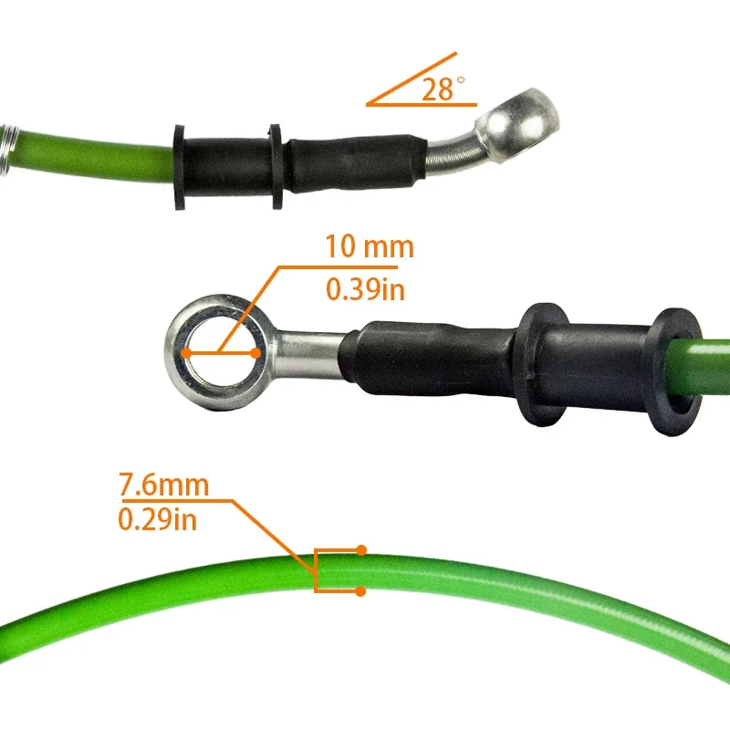 800mm/900mm/1000mm/1100mm 28° For Dirt Bike AT Universal Motorcycle Braided Brake Hose Hydraulic Brake Line Clutch Oil Hose line