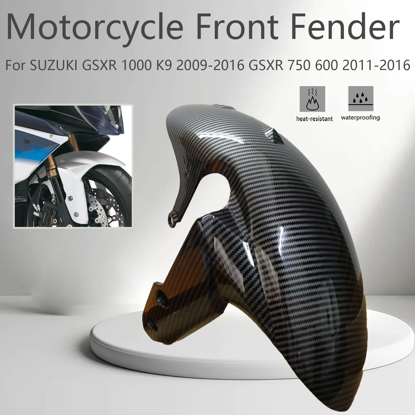 For SUZUKI GSXR 1000 K9 2009-2016 GSXR 750 600 2011-2016 Motorcycle Accessories Front Mudguard front fender Splash Guard Fairing