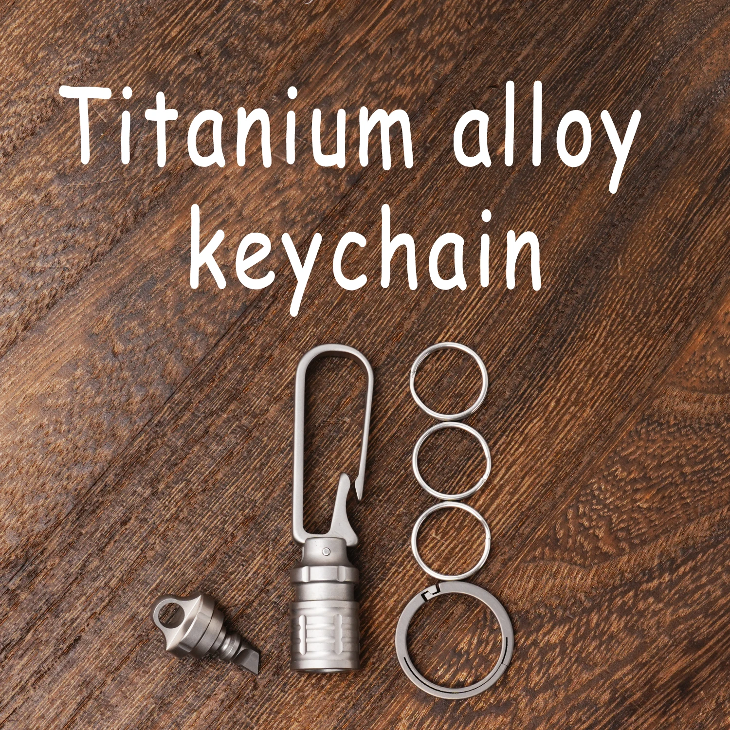 

Titanium Alloy Keychain Multifunctional Outdoor EDC Tool Belt Buckle Removable With Hidden Knife Unpacking