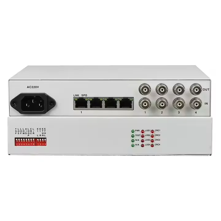 Fabricante 4 e1 a Ethernet LAN Convertidor 4 Ethernet sobre 4E1 Ethernet a 4E1Convertidor