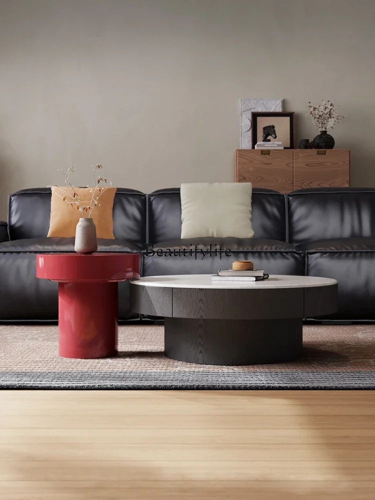 Ls 04 مجموعة طاولة القهوة الإبداعية المستديرة الراقية الفن الإيطالي الحد الأدنى غرفة المعيشة المنزلية شقة صغيرة الطلاء