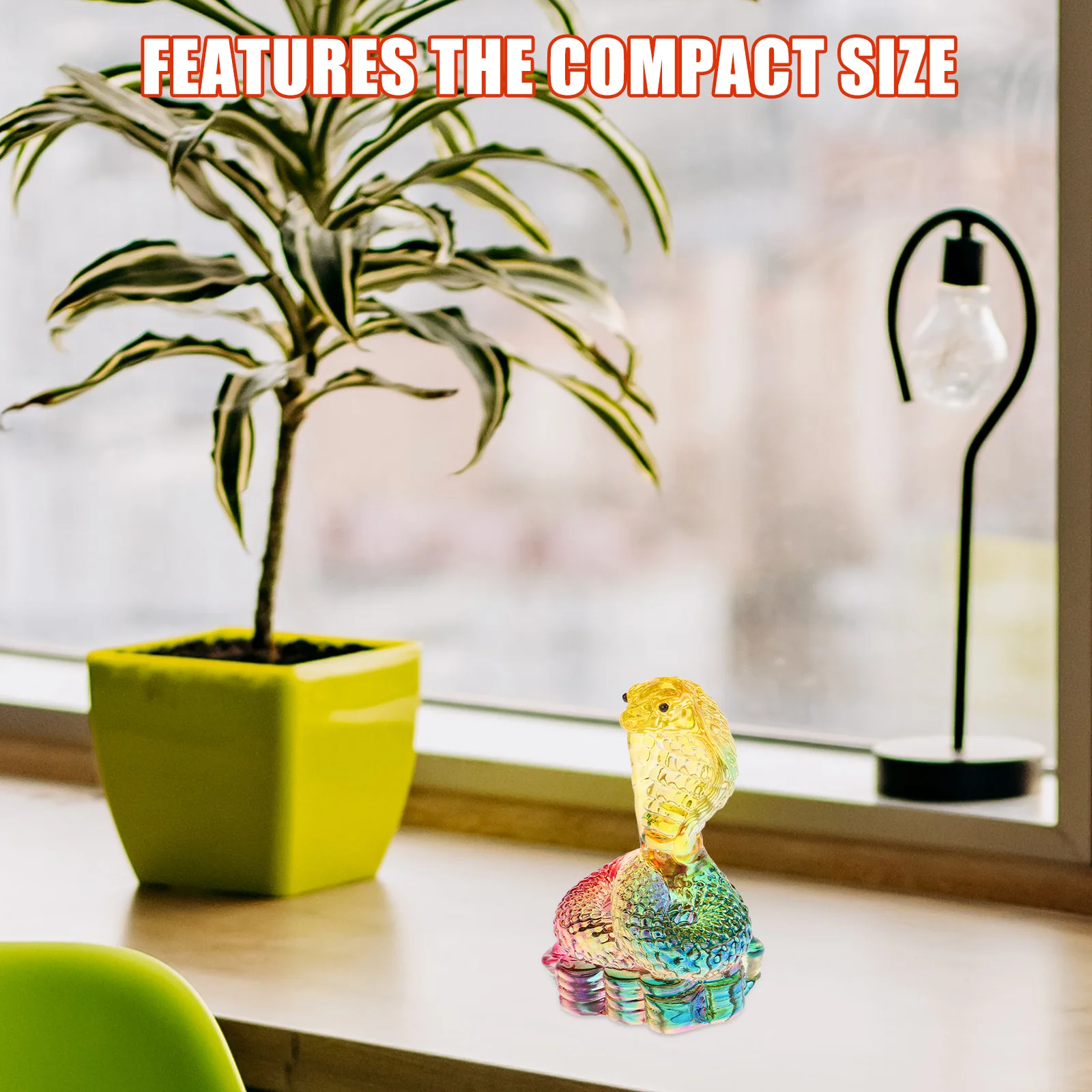 

Crystal Snake Desktop Sculpture Safe White Clear Crystal Decor for Home Office Table Shelf Gift Decoration Snake Sculpture