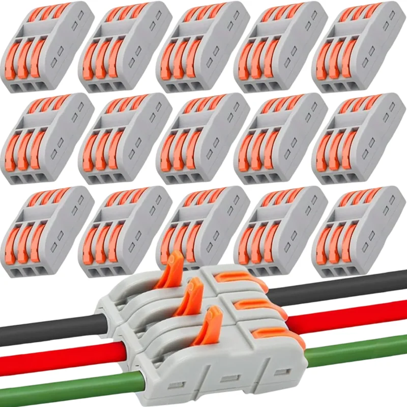 Lever Wire Connector 1-4 Pin Compact Wiring Terminal Blocks Quick Connect Electrical Splicing Kit Universal Cable Connectors