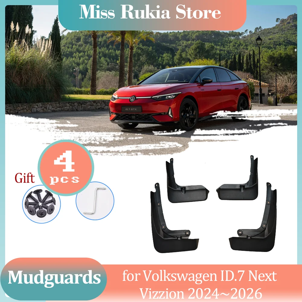 

Car Mud Flaps for Volkswagen VW ID.7 Next Vizzion 2024~2026 Mudguards Splash Guard Front Rear Part Fender Flare Cover Accessorie