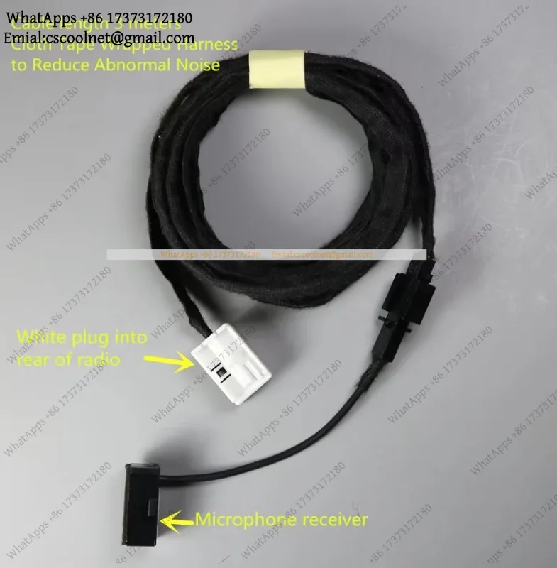JS03 Car Microphone Cable for Peugeot 206 207 307 Citroen C2 C4 Radio Adapter to RD4 RD43 RD45 Head Unit Aux Cord Jack