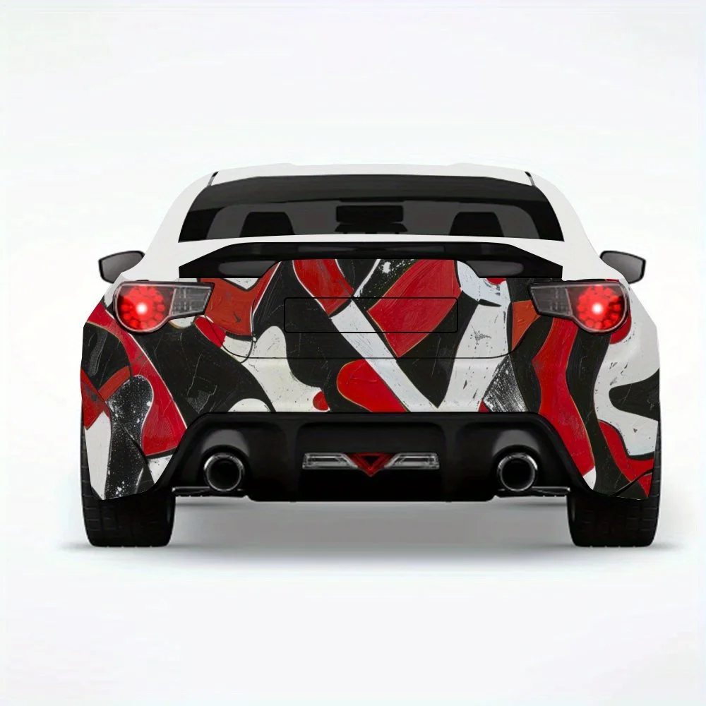 

Абстрактная художественная автомобильная наклейка с цветными блоками, виниловая наклейка на заднюю часть автомобиля, водонепроницаемые самоклеящиеся виниловые наклейки для хвоста автомобиля и удара