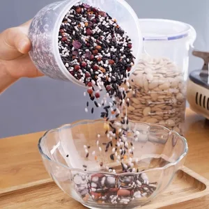 Gıda Saklama kapları Plastik, Şeffaf), pirinç Dağıtıcı, Kova, Tahıl Kutuları, Toplu, Şişeler, Organize Mutfak Aksesuarı 1 Adet Mağazadaki 6 büyük satış-5 numaralı rasyon