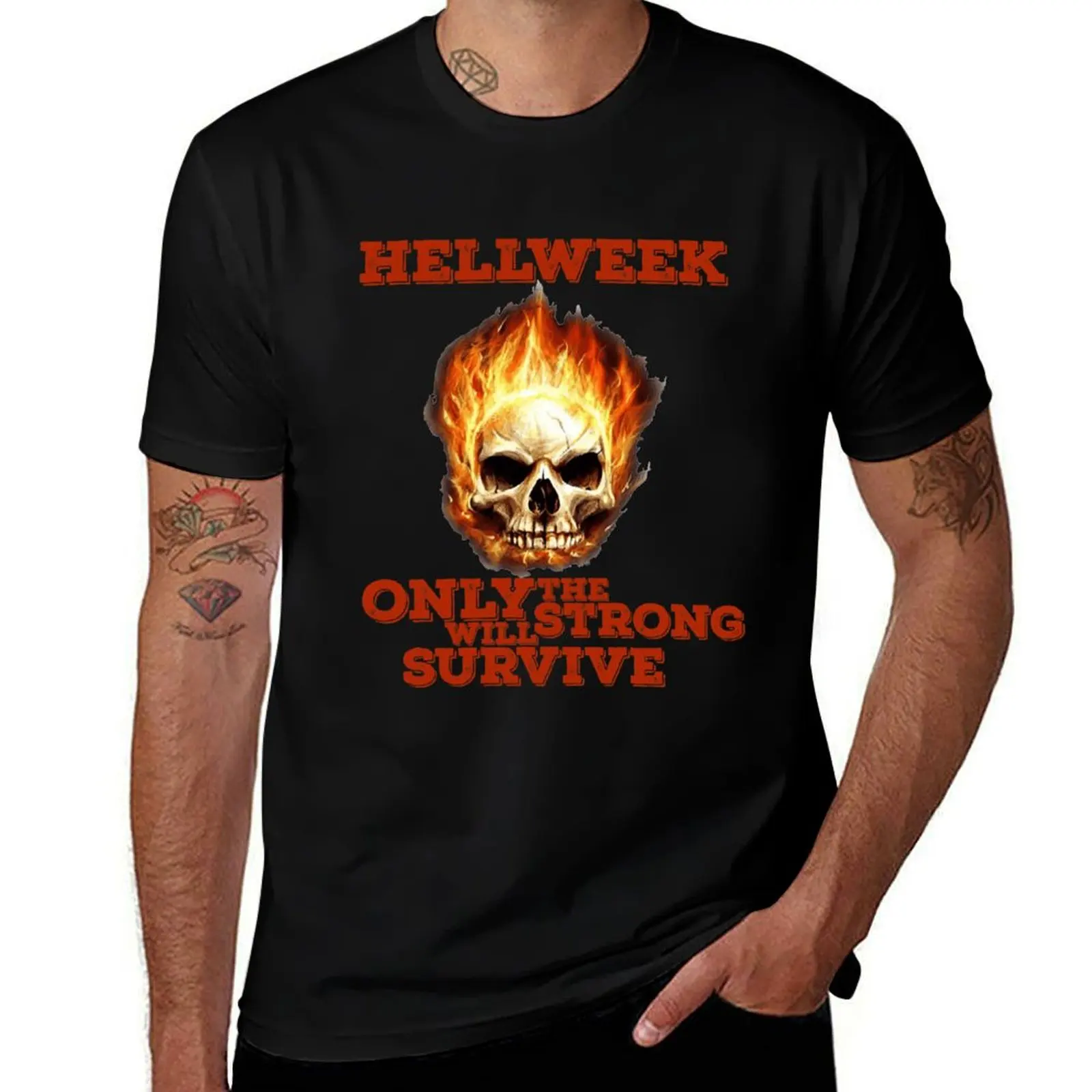 

shirt t shirt HELL t graphic WILL casual ORANGETHEORY STRONG man man t for ONLY man SURVIVE graphic T-Shirt shirts WEEK 2020