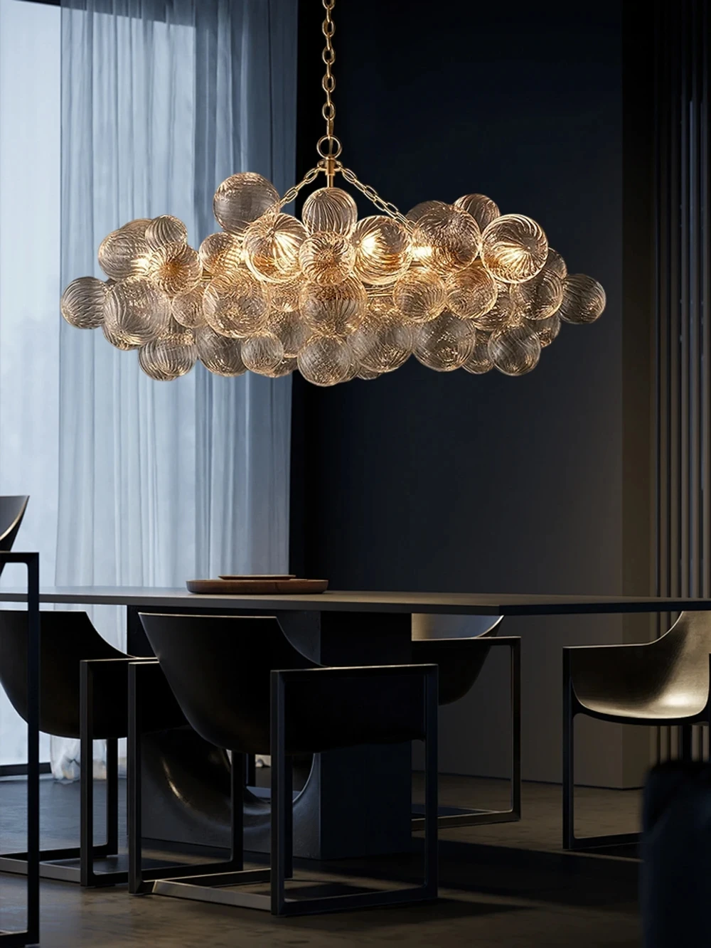Light Luxury Restaurant Glass Bubble Lamp LED Ceiling Pendant Light Entrance Hall Living Room Dining Room Home Decorative Lighti