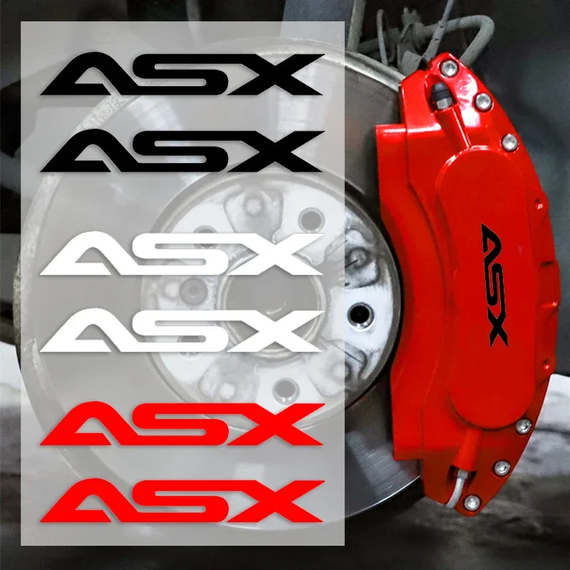 6pcs Car Caliper Refitted Sticker Body Styling for Mitsubishi ASX Logo Outlander Ralliart Lancer Competition Delica Triton L200