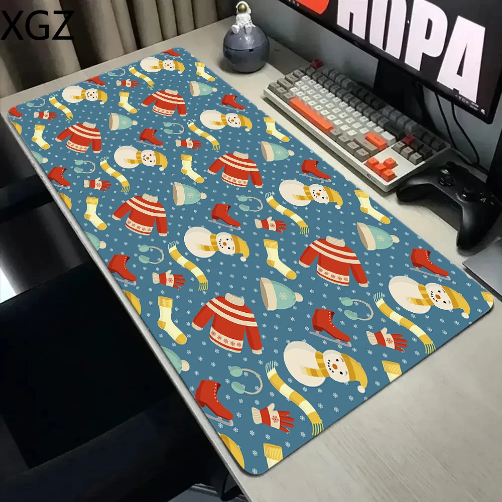 New Christmas kawaii pattern mousepad suitable for men and women's office and home large keyboard desk mat washable and non-slip