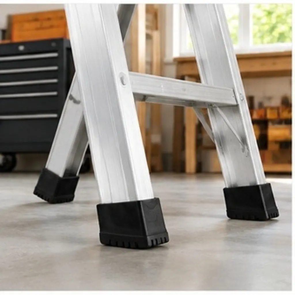 4pcs Ladder Foot Pads Non-Slip Rubber Step Extension Ladder Feet Replacement Covers Anti-Skid Durable Leg Caps For Construction