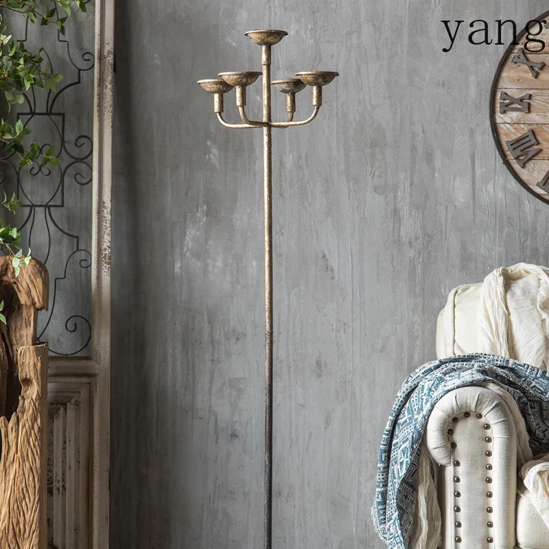 CX retro floor candlestick living room creative old wrought iron decorative candlestick ornament