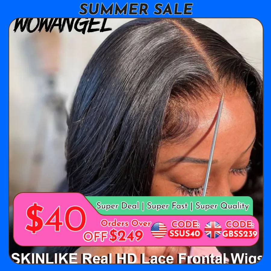 Wowangel 13x6 Full Lace Frontal Wig HD Lace Frontal Wigs Body Wave Human Hair Wigs 250% HD Lace Closure Wigs Melt Skins Glueless