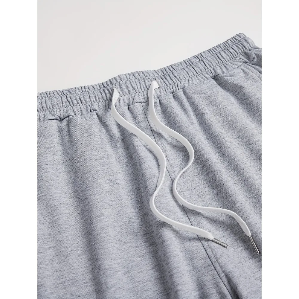 メンズ ライトグレー 通気性 スポーツ ショーツ、多機能 カジュアル 四季対応 ショーツ、伸縮性ウエストバンドとドローストリング付き