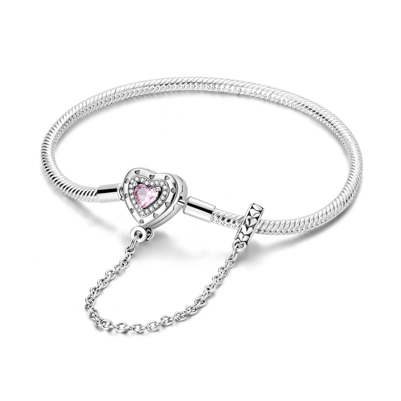 925 Sterling Silver Original 17-20CM Bracelet Endless Love Snake Bone Charms Beads Bracelet Fit Jewelry Gift Making For Women