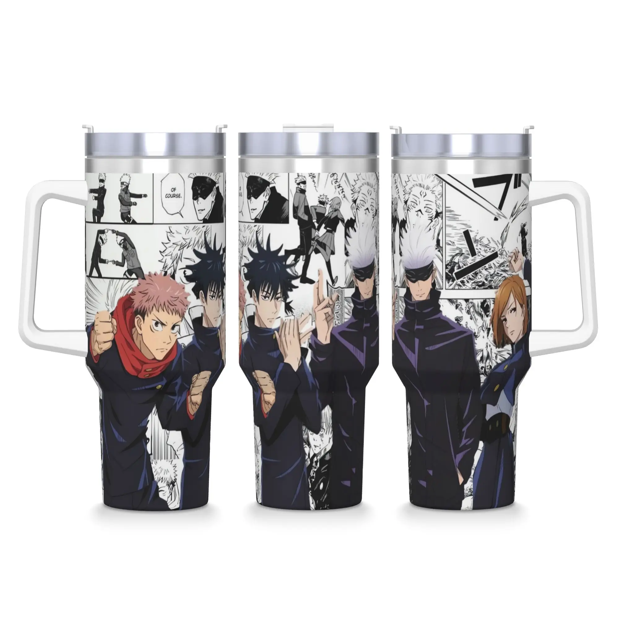 Anime Juju Characters Stainless Steel Tumbler Car Mugs 40oz Thermal Cups Heat Preservation Cold and Hot Milk Tea Water Bottle