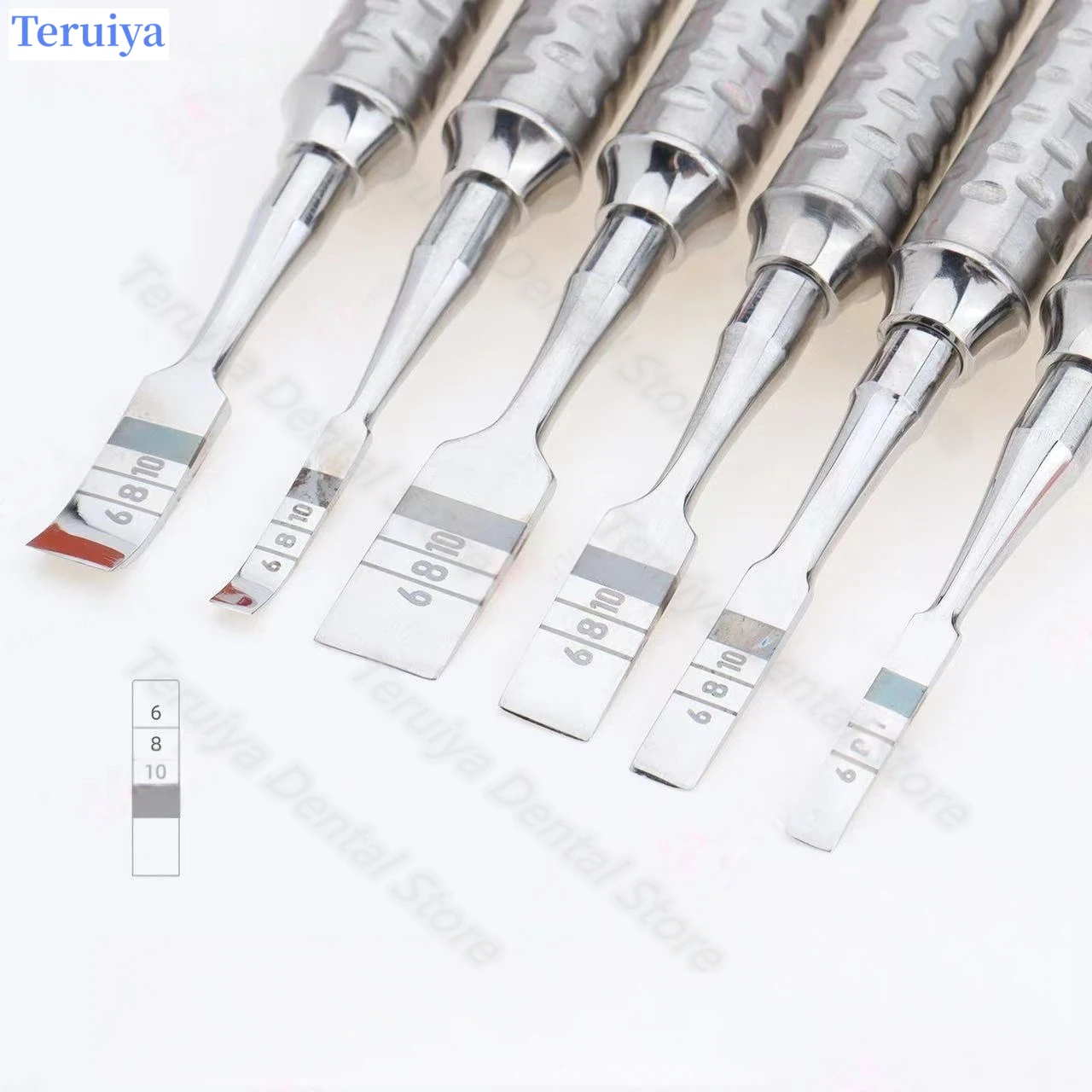 Dental Bone Splitting Chisel with Double-Sided Scale - Implant/Extraction Instrument for Alveolar Bone Trimming, Dentist Use