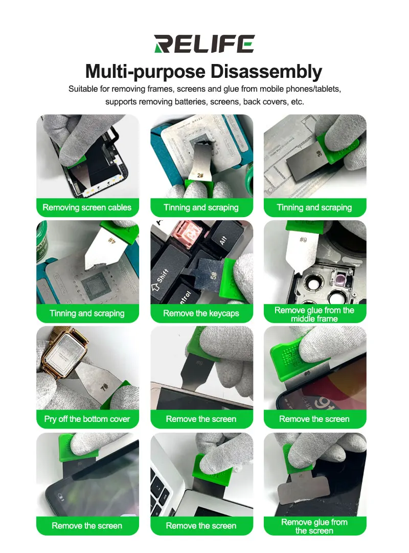 RELIFE TD1-Pro Multifunctional Disassembly Tool Mobile Phone LCD Screen Pry Opening Phone Repair Tools Kit Blade