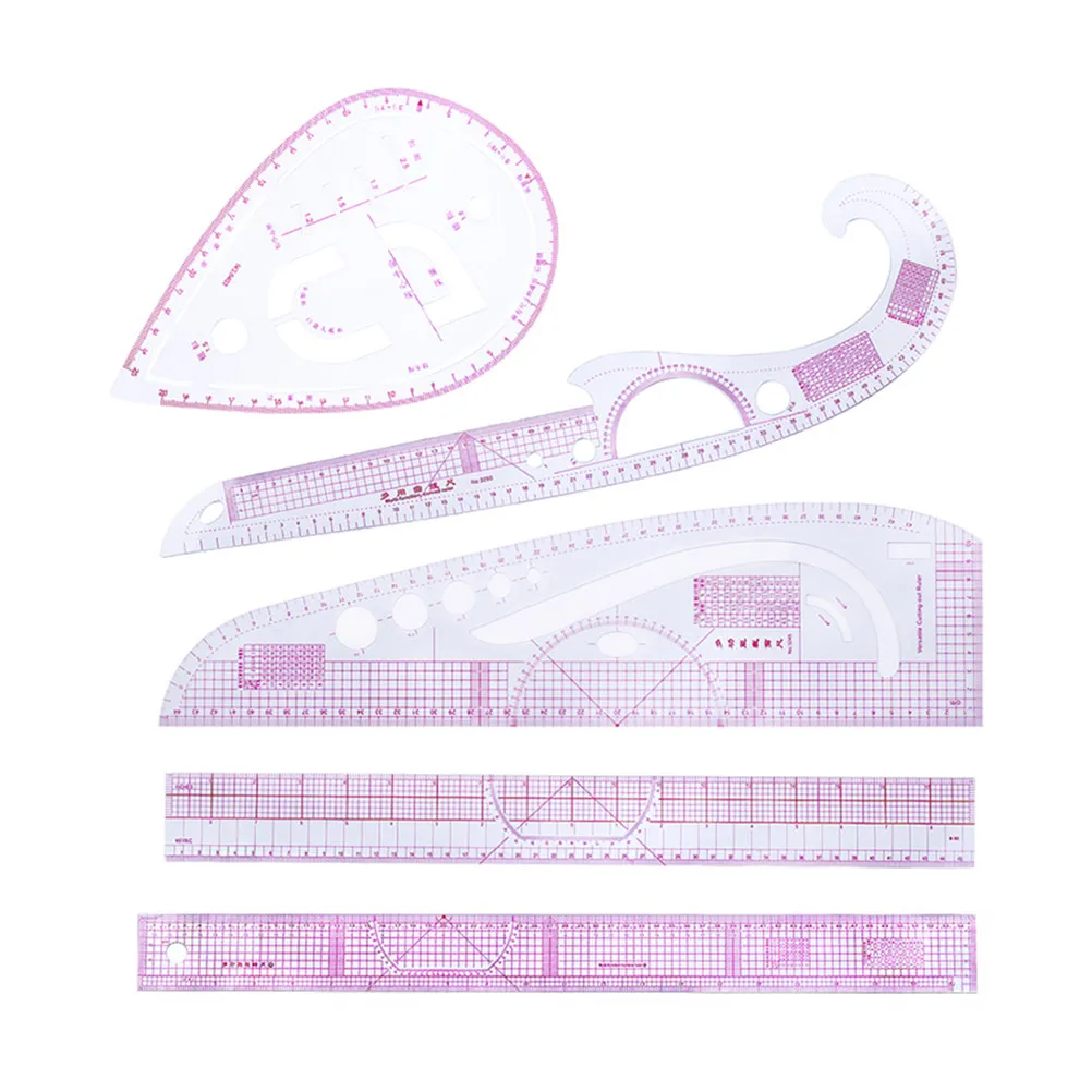1Set Multi-Function Patchwork Tailor Sewing Rulers High Accuracy Transparent Acrylic Quilting Drawing Cutting Clothing Tools