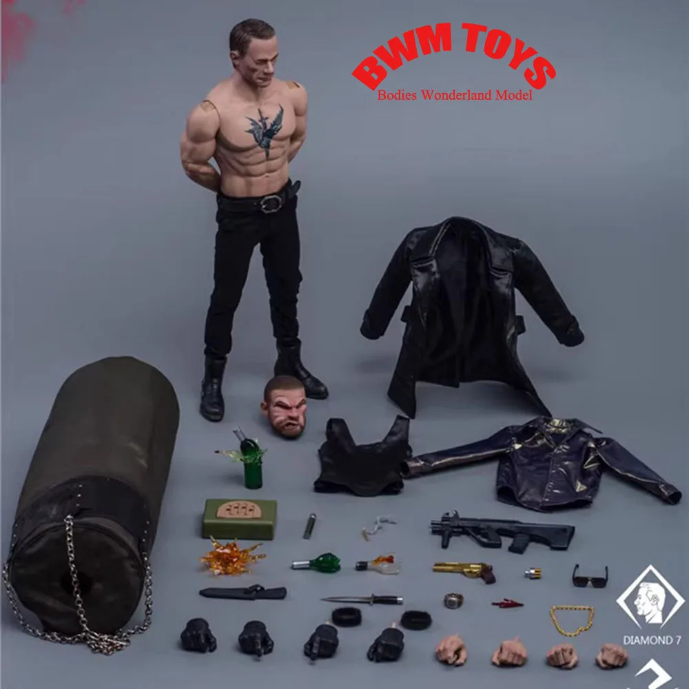 In Stock DAMTOYS GK026 1/6 Scale Gangsters Kingdom DIAMONDS 7 DERRICK Full Set 12'' Action Figure with Double Heads Body Model