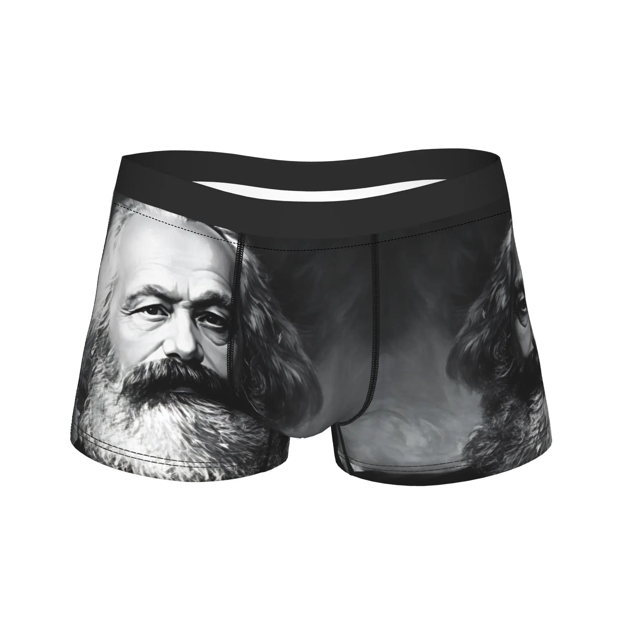 

Karl Marx Engels and Lenin Underwear Men Underpants Custom Breathable Boxershorts High Quality Shorts Briefs Big Size 2XL