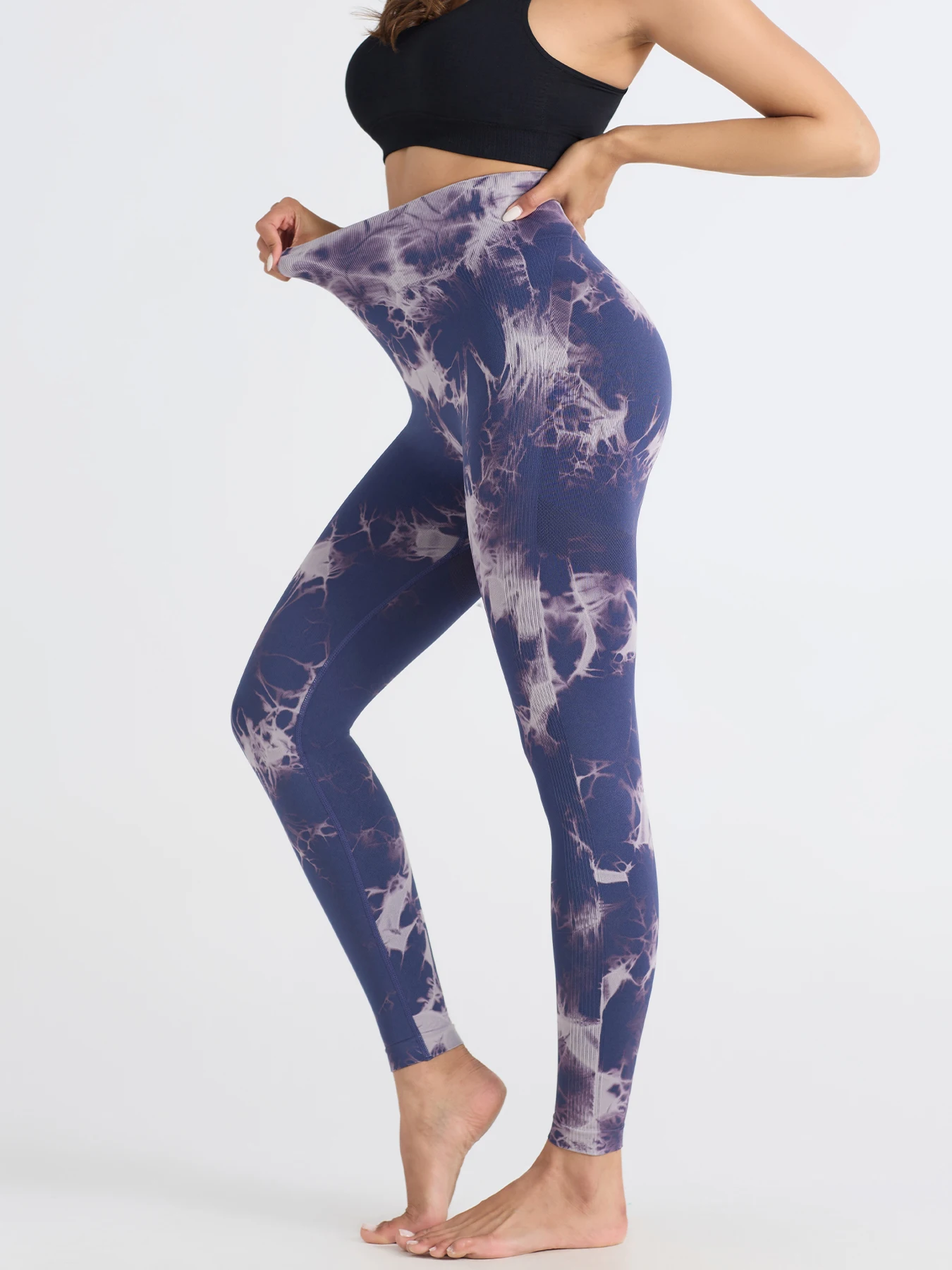 

Women High Waist Seamless Tie-dye Multicolor Yoga Leggings Comfy Fitness Sports Pants Gym Push Up Running Women's Clothing S-L