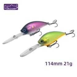 Chinook Shallow Crankbait Lure 114MM 21G Hard Bait Diver Rattlebait for Bass Grouper Fishing Medium Depth 0.3-1.5m Swimbait