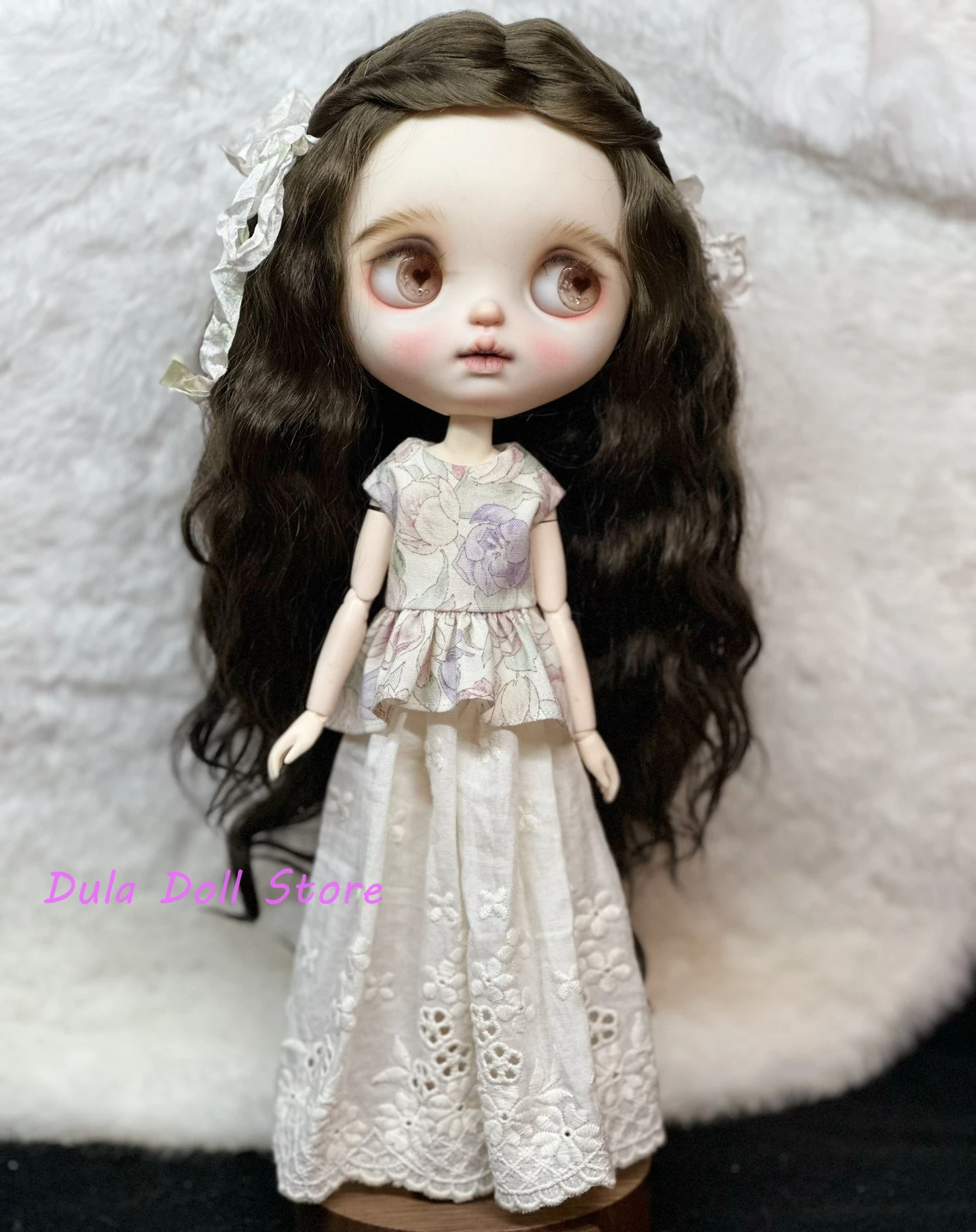 

Dula Doll Clothes Dress Versatile plain floral shirt dress set Blythe ob24 ob22 Azone Licca ICY JerryB 1/6 Bjd Doll Accessories