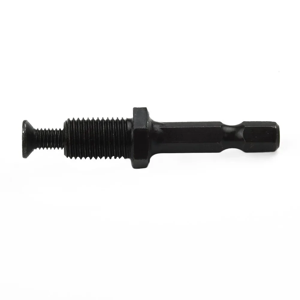 Drill Bits Drill Chuck Adapter 1/4" Hex Shank Black Keyless Chuck Locking Steel Strong Clamping Force Thread Screw