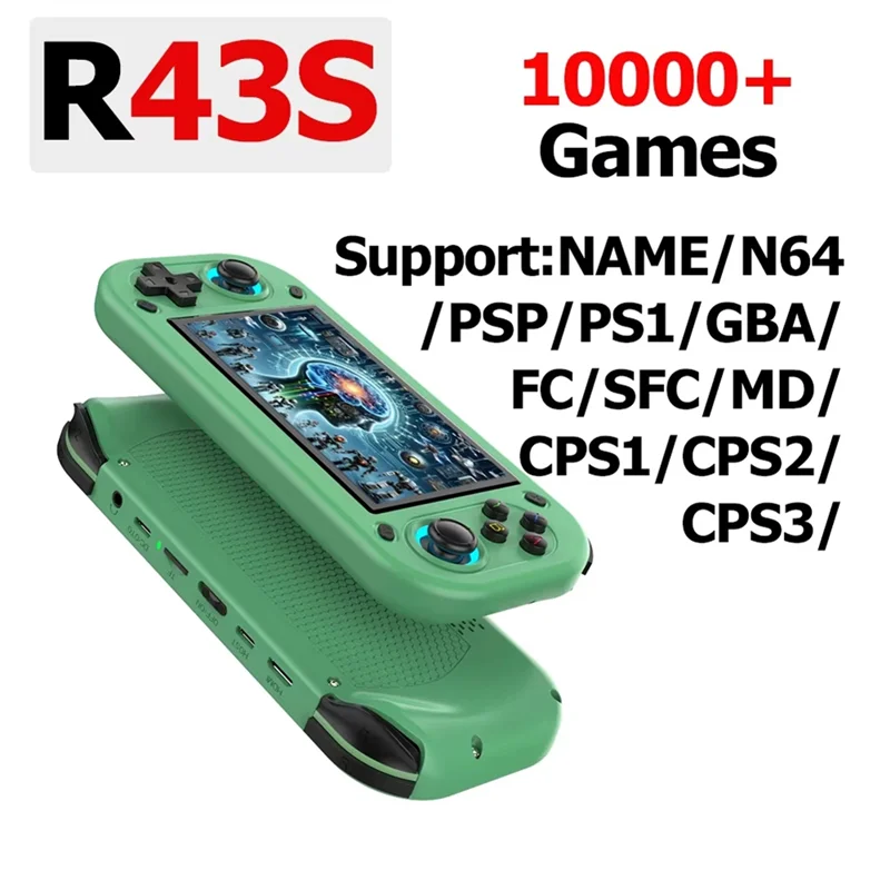 Consola de videojuegos portátil Retro B86B-R43S, sistema Linux de código abierto, pantalla IPS de 4,3 pulgadas, reproductor de vídeo portátil de bolsillo