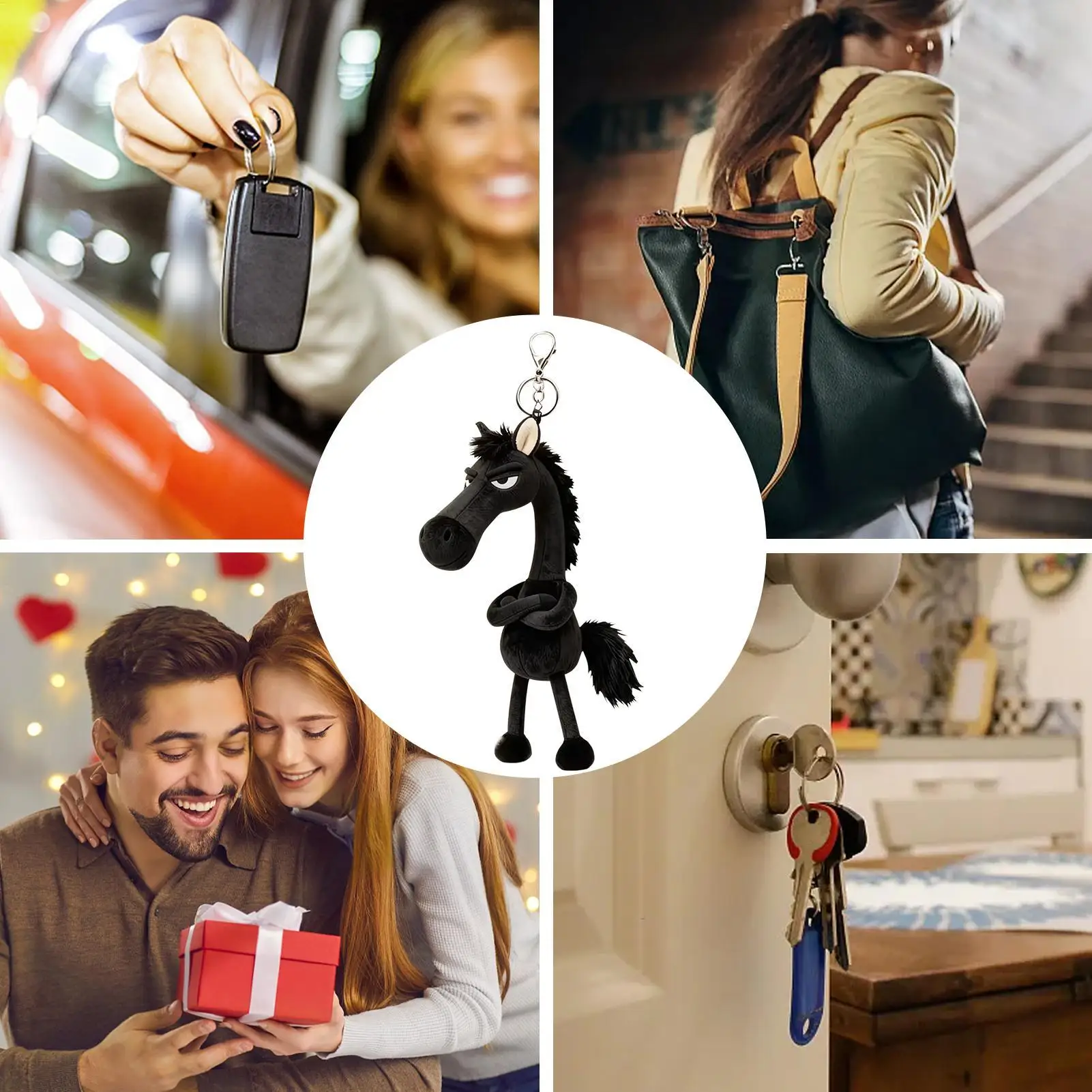 Horse Purse Charm Cute 2026 Ornament Plush Year Of The Horse Purse Charm For Backpack Boyfriend Friend Girl Women Car Valentines