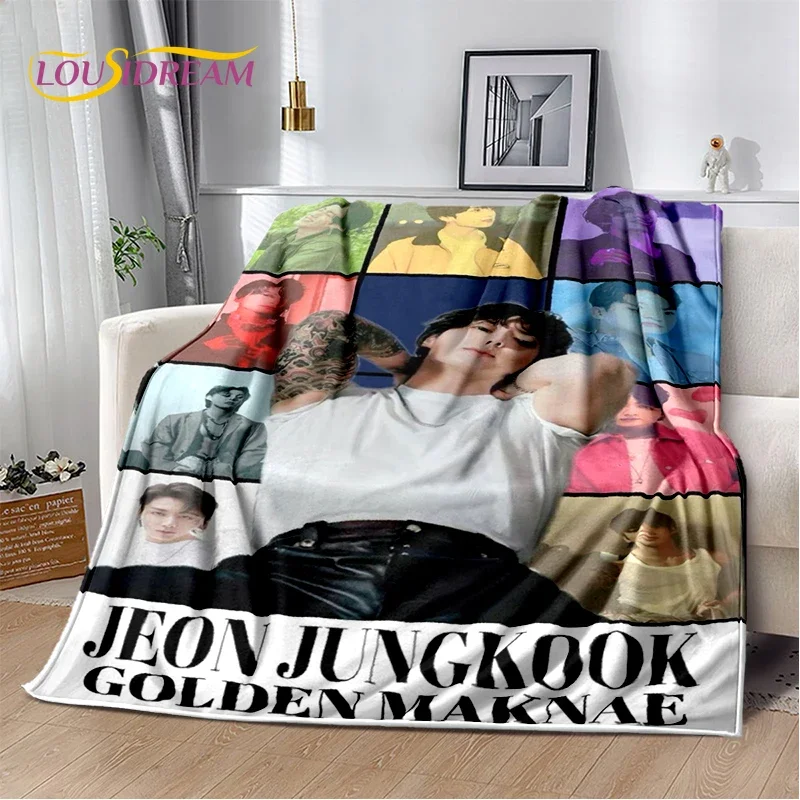 3D Kpop Jeon Jung Kook Jk JIMIN Star Blanket,Soft Throw Blanket for Home Bedroom Bed Sofa Picnic Travel Office Cover Child Gift