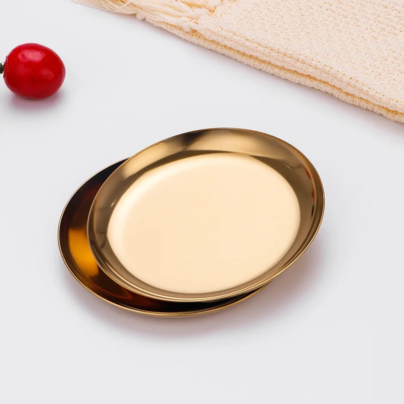 Ins Wind Stainless Steel Lip Jewelry Tray Household Cosmetics Multi-shape Purpose Metal Tray Girls Jewelry Storage Tray in Stock