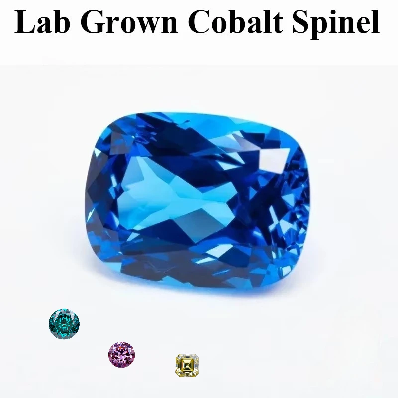 Rechteckige Kissenform Blau-Demon-Farbiger Laborgezüchteter Kobalt-Spinel – Detail 1