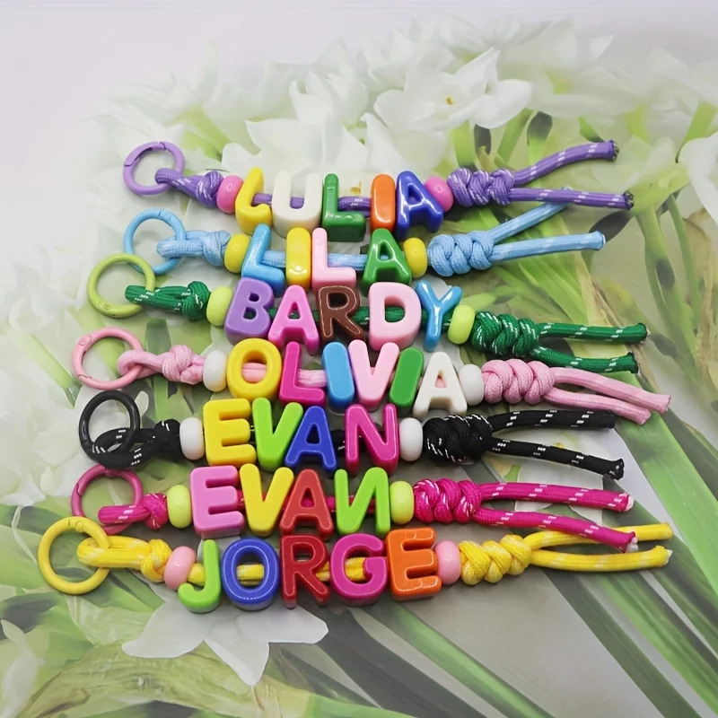 Custom Acrylic Colored Letter Keychain, Personalized Charm
