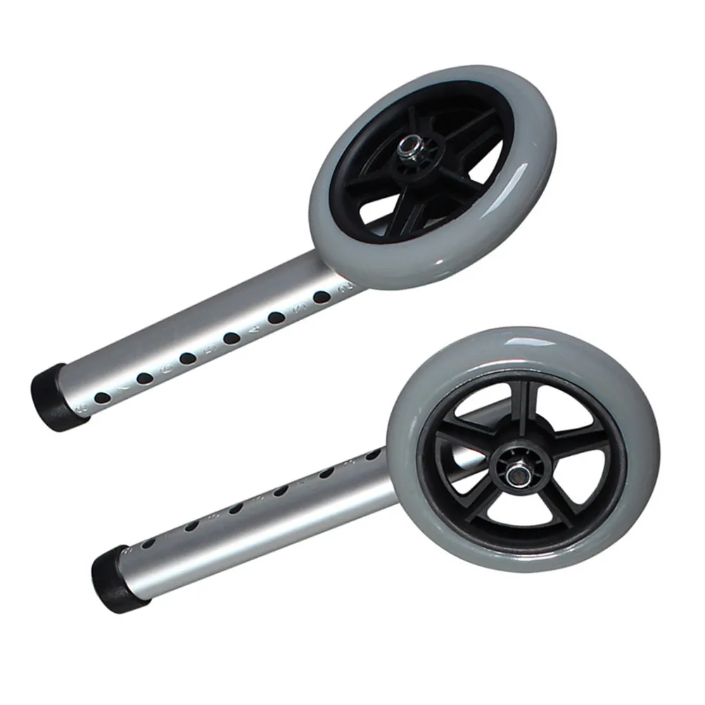 2pcs Walking Aid Replacement Wheels for Rollator & Wheelchair – Aluminum Alloy Smooth Rolling Front Wheel Bearings