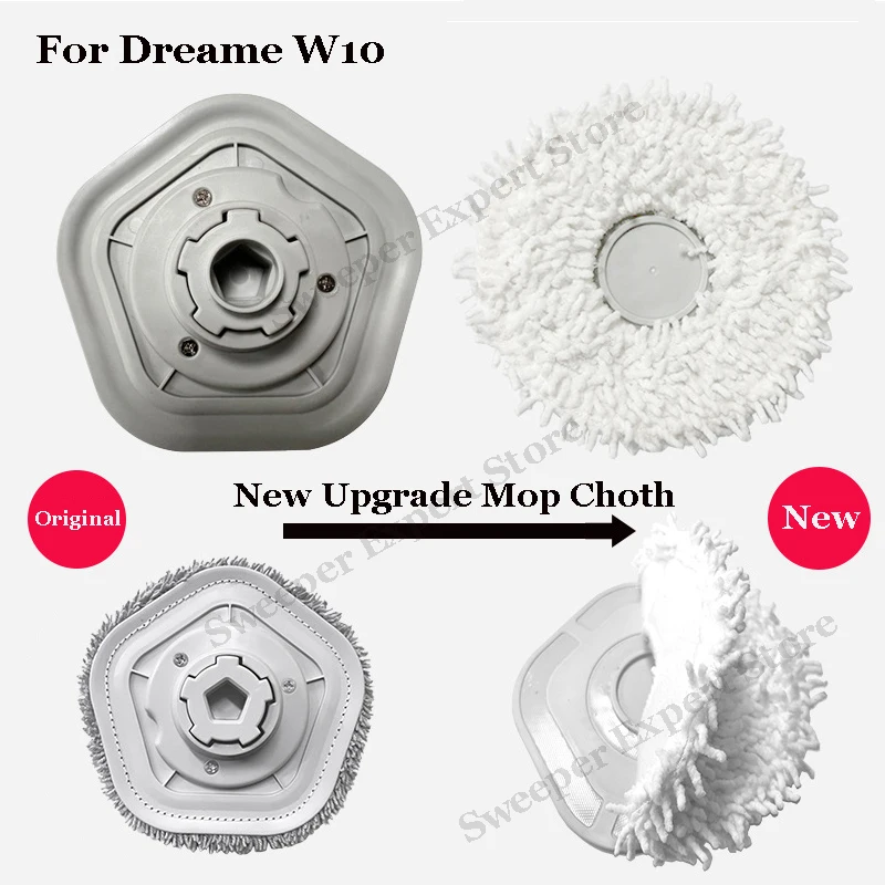 New Mop Pad Accessories For Dreame W10 / W10 Pro Robot Vacuum Cleaner Mop Cloths Mop Stents Replacement Spare Parts